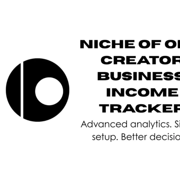 Niche of One Creator Business Income Tracker cover