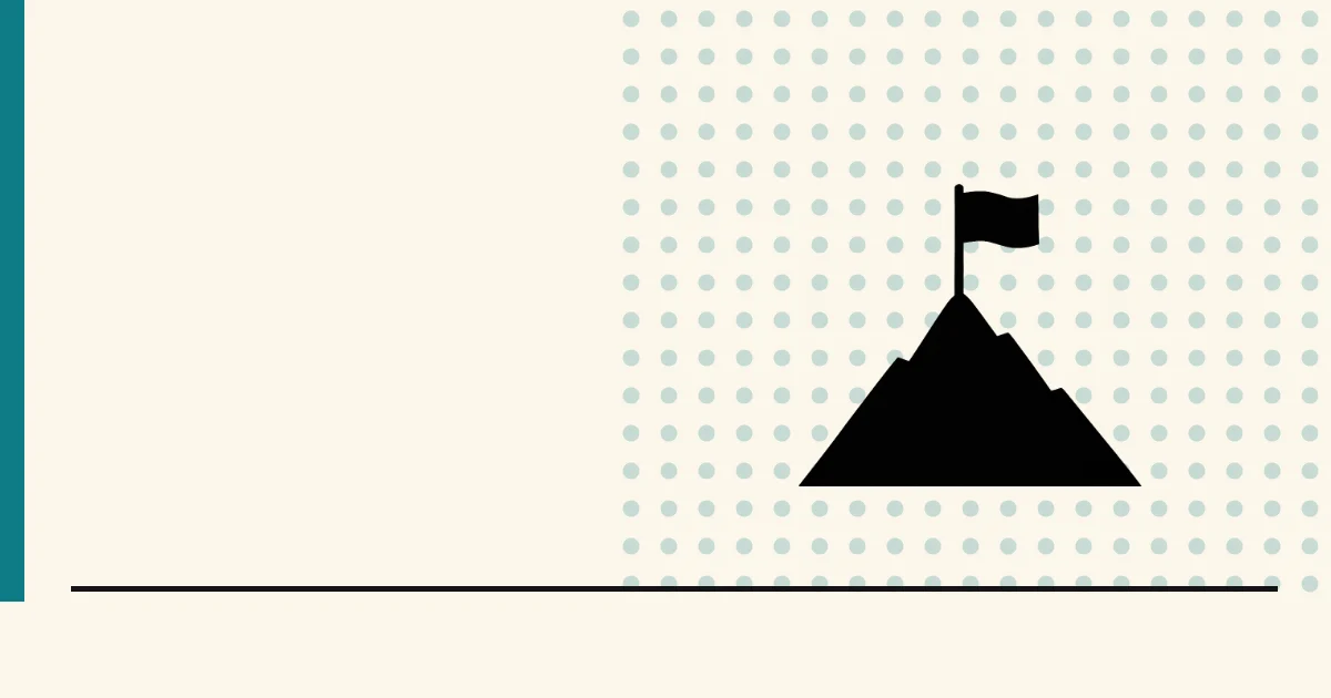 Flat black silhouette of a flag on a mountain peak — finding the writing niche worth claiming