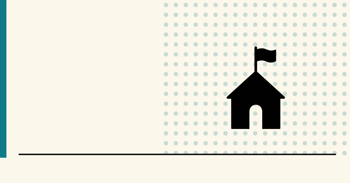 Flat black silhouette of a small house with a flag on its roof — own your platform instead of renting it