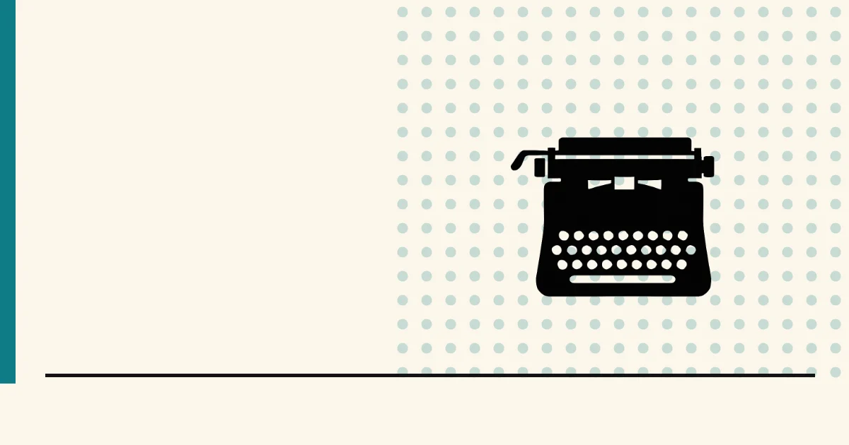 Flat black silhouette of a vintage typewriter — a working writer's tools and system