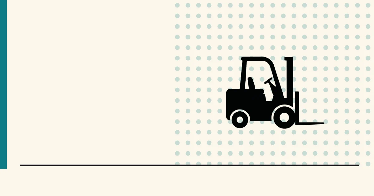 Flat black silhouette of a warehouse forklift — AI lifts the heavy work, you keep the wheel